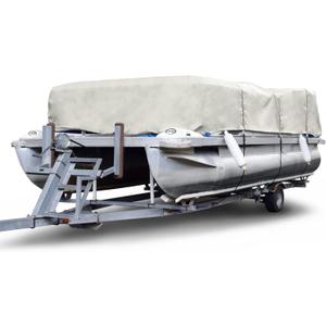 Budge P-300-2 300 Denier Pontoon Cover Gray 20' - 24' Long (Beam Width Up to 110") Lightweight, Waterproof, UV Resistant