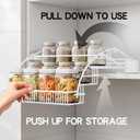 3-Tier Pull Down Spice Rack Organizer for Inside Cabinet Expandable Display Riser Shelf Seasoning Shelf (12.4IN/White)