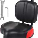Bike Seat with Backrest,Extra Wide Bicycle Seat with Back Support,Extra-Large Bicycle Seat with Padded PU Cushion Saddle Fit for Tricycle Mountain E-Bike, Includes Installation Tools