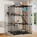 STILLCOVE Large Cat Cage Indoor: Enclosed Cat Enclosure DIY Pet Playpen Detachable Metal Wire Kennel Sturdy Crate with Hammock for Cats Kitten