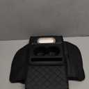 Car Center Console Armrest Pillow, Memory Foam Leather 4 in 1 Vehicle Arm Rest Cover with Tissue Box 2 Side Storage Bag Cup & Phone Holder, Auto Armrest Cushion, Universal Fit (Black)