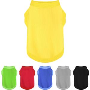 Elevate Your Dog's Fashion Quotient with Colorful and Breathable Sleeveless Cotton Shirts! Perfect Pet Apparel for Small to Medium Dogs Yellow 3XL