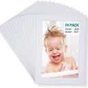 Egofine 5x7 White Picture Mats Pack of 14, Frame Mattes for 4x6 Pictures, Acid Free, 1.2mm Thickness, with Core Bevel Cut