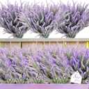 XunYee 80 Bundles Artificial Lavender Flowers UV Resistant Faux Plastic Flowers Faux Lavender Plants for Outdoor Garden Patio Window Box Office Table Centerpiece Indoor Decoration (Purple)