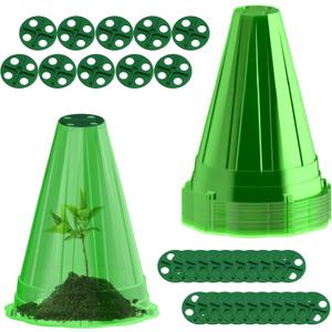 Garden Cloches for Plants, 30 Pack Garden Cloche with Rotary Vent, Reusable Bell Plant Covers, Plant Cloche Protectors from Animals Snails Birds Chickens, 7.9" H X 6.7" D (Green)
