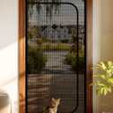 BFNN Cat Screen Door, Extra Tall Cat-Proof Mesh Gate, Fit Door Size 30'' x 80.5'', Anti Scratch Mesh with Zipper Closure, for Living Room, Kitchen, Bedroom (Black)