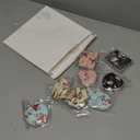 Blulu 8 Pieces Compact Mirror Bulk for Purse Flower Small Floral Retro Folding Portable Pocket Mirror for Women Girls Travel Gift (Silver Edge)