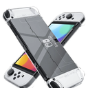 Improved Version] Dockable Clear Case for Nintendo Switch OLED 2021, FANPL Protective Case Cover for Switch OLED and Joy Con Controller - Strong and Durable, Not Easy to Fall Off (Clear)