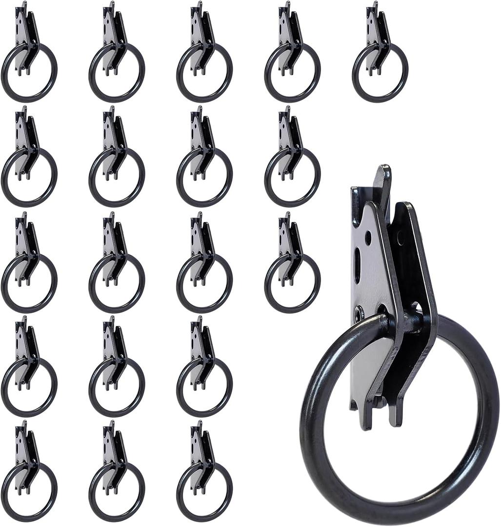 20 Pack Steel E-Track O Ring Tie-Down Anchors, Heavy-Duty 2in Diameter O-Ring - 1,500 lb Working Load Limit, Secure Cargo in Trucks, Enclosed Trailers, Flatbeds, RVs, Vans