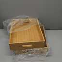 2 Pack Fancy 9 x 13 Foil Pan Holder Bamboo Aluminum Foil Pan Holder Wooden Serving Tray Hot Dish Carrier Dessert Cake Party Supplies and Catering Server Cookware