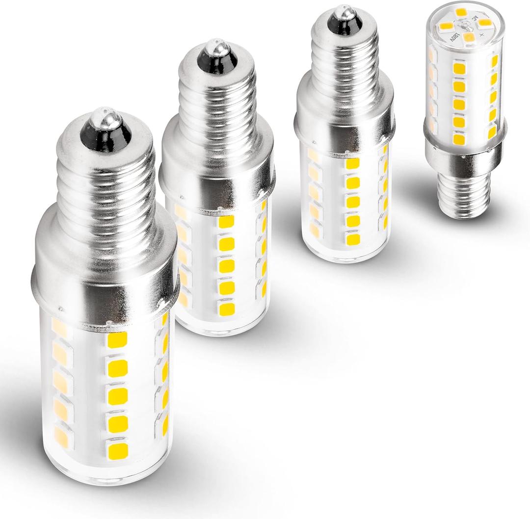 E12 LED Bulb Dimmable Equivalent 25W-40W 4000K Natural White Candelabra Base AC120V 450lm 4W T6 C7 E12 Candle Small Base for Ceiling Fan Chandelier Pendant Lighting Salt Lamp Wall Sconce, 4 Pack