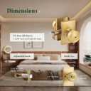 parro Gold Door Knobs Interior,Privacy Door Knob with Lock,Pismo Doorknob with Rectangle Rosette for Bath & Bedroom