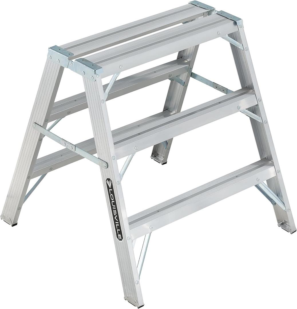 Louisville Ladder 3-Foot Aluminium Sawhorse Ladder, 300-Pound Load Capacity, Type IA, L-2032-03