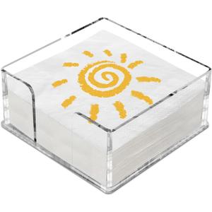 Napkin Holder for Table, Suitable for Kitchen, Restaurant, and Outdoor Use, Paper Cocktail Napkin Holder that Matches Various Dining Room Decor Styles(5'' x 5'' x2.3'', Acrylic)