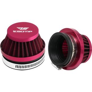 2PCS Motorcycle 48MM Air Intake Filter Universal Carburetor Air Filter Cleaner for Dirt Pit ATV SSR TTR Bike Breather Filter Fit for Many Different Carburetors (Red 48MM)