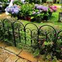 Garden Edging Border Decorative Fences Panel 18" W x 16" H 5 Pack for Flower Bed Edging Rustproof Dog Animal Barrier Fencing for Yard Metal Black
