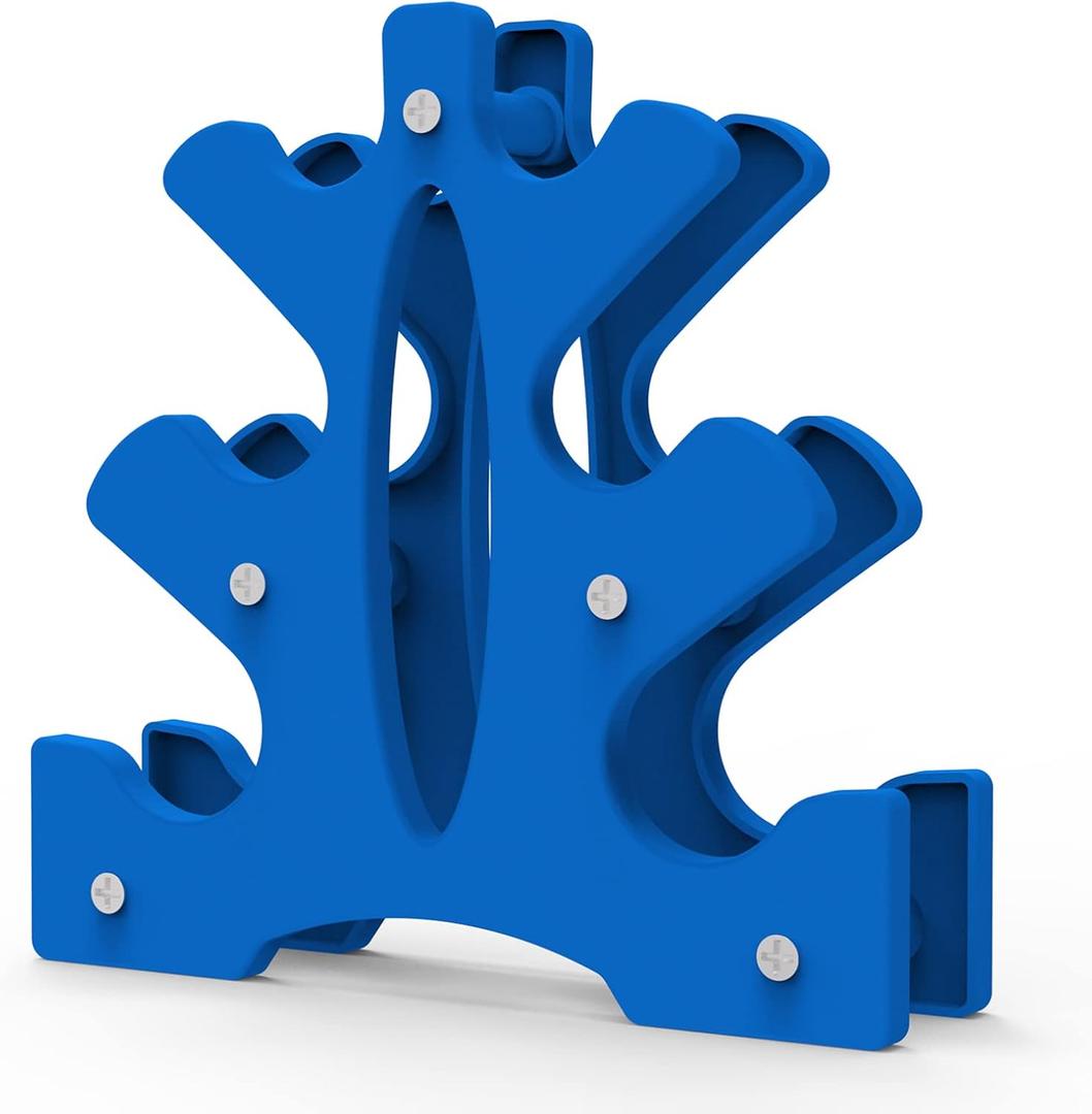 Portzon Dumbbell Rack - Hand Weight Set Tree - Designed to Hold Neoprene Dumbbells - One Pair Each (3lb, 5lb, 8lb) (Weights Not Included) (Blue)