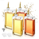 4 PCS Glass Olive Oil Dispenser Bottle for Kitchen 17 Oz/ 500 Ml Olive Oil and Vinegar Dispensers Bottle Set Gold Cooking Oils Dispensers 17 Oz Oils Container Kitchen