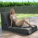 jela Outdoor Sofa, Waterproof Folding Lounge Chair and Sofa, UV Resistant Patio Sofa with Machine Washable Cover, Soft Foam Outdoor Bed Pool Lounge Chaise Chairs (Darkgrey), 35 inches x 30 inches x 28 inches