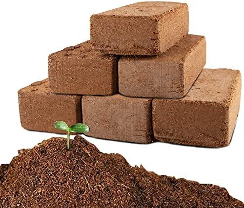 Coco Coir Brick for Plants-4 Pack Premium Coconut Bricks, 100% Organic Peat Moss, Fiber Coconut Husk for Planting, Gardening, Potting Soil Substrate