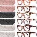 CCVOO 1.0 Oprah Style Reading Glasses for Women, Stylish Eyeglasses, Blue Light Readers for Women, Cheaters, (A3 Mix)