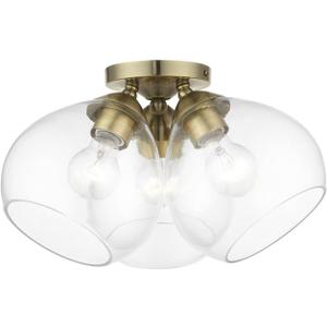 Livex Lighting, 46502-01, Catania, Semi-Flush, Antique Brass