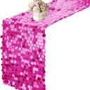 12 x 108 Inch Fuchsia Sequin Table Runner Glitter Rectangle Big Sequin Table Runner for Wedding Party Birthday Christmas Halloween Decoration (1 Pack)
