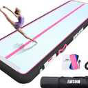 AWSUM Inflatable Air Gymnastics Mat 10ft/13ft/16ft/20ft/23ft Training mat 4/8 inches Thick tumbling mat with Electric Pump for Home/Gym/Outdoor (Pink/Black)