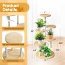 GEEBOBO 5 Tier Plant Stand Indoor, Metal Wood Plant Stands For Indoor Plants Multiple, Corner Tiered Flower Plants Shelf Stand for Living Room Bedroom, White