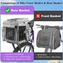 Foldable Dog Bike Rear Basket with Safety Leash & Padded Liner, Pet Carrier for Small to Medium Dogs & Cats up to 22 lbs, Quick-Install Rear Bicycle Carrier for Travel
