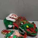 Nuanchu 14 Pcs Women Christmas Elf Costume Set Christmas Velvet Dress Santa's Helper Costume Outfit for Xmas Party Cosplay