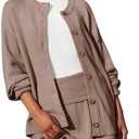 Tankaneo Womens 2 Piece Sweater Skirt Set Casual Long Sleeve Cardigan Outfits Knit Skirts Matching Lounge Sets (Small, Coffee)
