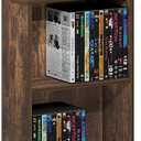 Furinno Jaya DVD Shelf, 8-Tier Tall Narrow CD Rack, Media Shelf with Adjustable Shelves, DVD Storage Cabinets for CD Blueray Game Disc, Easy Assembly, for Living Room, Home Office, Amber Pine, 7.8 D x 12.8 W x 54.1 H inches