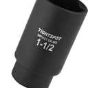 TIGHTSPOT 1/2 Inch Drive - 1 1/2 Inch Deep Impact Socket with Anti-Rounding 6 Point Design, Heat-Treated CRMO Steel