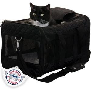 Sherpa Original Deluxe Travel Pet Carrier, Airline Approved - Black Lattice, Large (19.0"L x 11.8"W x 11.5"H) Sherpa Original Deluxe Travel Pet Carrier, Airline Approved - Black Lattice, Large (19.0"L x 11.8"W x 11.5"H)