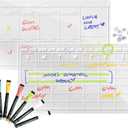 Acrylic Magnetic Monthly & Weekly Calendar for Fridge - Clear Dry Erase Board Set of 2 with 6 Color Markers (5 Colors), Reusable Planner for Home, Office (16"x12") - Gratitude and Goal Tracker