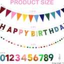 Happy Birthday Banner Pre Strung Felt Decorations Reusable Party Garland Set Rainbow Birthday Supplies With Ball Garland And Pennant Flag For Girls Boys Women Men Photo Prop Room Decor Rainbow