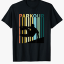 Vintage Style Parkour Silhouette T-Shirt Size S