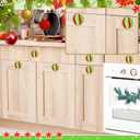 Yookeer 12 Pcs Christmas Knobs Covers for Kitchen Cabinet Red and Green Silicone Drawer Knobs 2 Inches 3D Peppermint Christmas Drawer Pulls with Screws for Holiday Kitchen Bathroom Dressers Decor