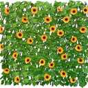 Expandable Fence Privacy Screen for Balcony Patio Outdoor,Decorative Faux Ivy Fencing Panel,Artificial Hedges (Single Sided Leaves) (1, Sunflowers)