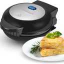 Elite Gourmet EOM123 Non-Stick Omelet, Frittata, Snack Pocket Maker, Dessert Maker, 2 Individual 5.6" Omelets, Stainless Steel