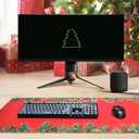2 x HONKID Desk Mat, Christmas Mouse Pad, Desk Matt for Desktop, Red Desk Pad Mat, Large Mouse Pad for Desk, Anti-Slip Big Mousepad with Stitched Edges, Desk Mat Sets for Women Office(Red)