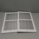 [2 Pack] Fits 14x8 Duct Opening | Steel Baseboard Return Air Grille by Handua | Vent Cover Grill | 7/8" Margin Turnback [Depth] to Fit Baseboard | White | Outer Dimensions: 15.75"W X 9.75 "H