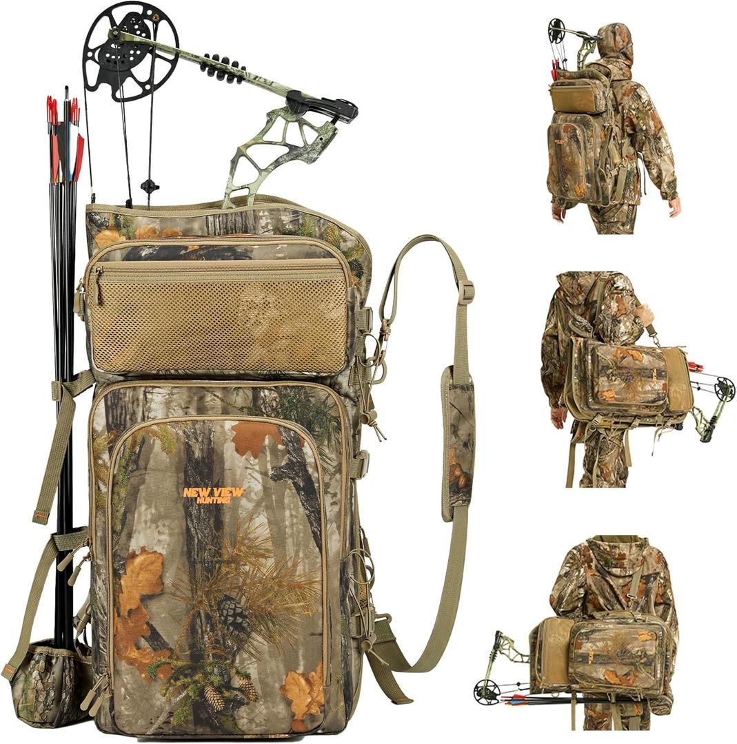 NEW VIEW Deer & Elk Hunting Backpack with Spacious Bow Compartment, Features Expandable Bow Holder & Adjustable Shoulder Strap, Lightweight Hunting Bag with Multiple Carry Options