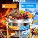 WARMOUNTS Chafing Dishes for Buffet, Food Warmers with Glass Lid, 4 Pack