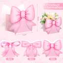 Hushee 12 Sets Pink Bow Baby Shower Flower Centerpieces for Tables Baby Shower Decorations 3D Boxes for Boys Girls Birthday Centro De Mesa Para Gender Reveal Tea Party Supplies
