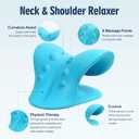 Neck Stretcher for Pain Relief, Neck and Shoulder Relaxer Cervical Traction Device Pillow for Muscle Relax and TMJ Pain Relief (Blue)