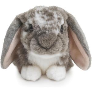 Living Nature Grey Dutch Lop Eared Rabbit Stuffed Animal | Fluffy Rabbit Animal | Soft Toy Gift for Kids | 10 inches