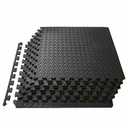 ProSource fs-1908-pzzl Puzzle Exercise Mat EVA Foam Interlocking Tiles (Black, 24 Square Feet) 3 Pieces