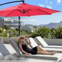 NEWBULIG 10FT Patio Umbrella, Offset Cantilever Outdoor Patio Table Umbrella, UV Protection, Fade Resistant Fabric, Easy Tilt Adjustment for Pool, Deck, Garden, Backyard